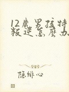 12岁男孩特别叛逆怎么办