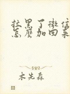 拉黑了微信好友怎么加回来