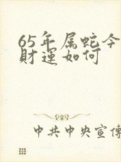 65年属蛇今天财运如何