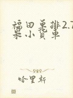 福田单排2.7米小货车封面