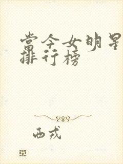 当今女明星颜值排行榜