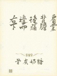 右边后背肩胛骨下面痛胆囊