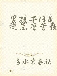 男孩子13岁叛逆怎么管教