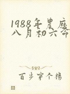 1988年农历八月初六命运怎样