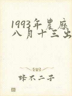 1993年农历八月十三出生的男孩命运