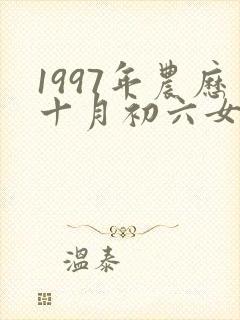 1997年农历十月初六女孩子命运