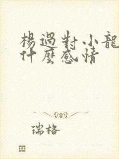 杨过对小龙女是什么感情