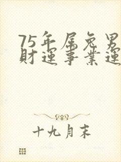 75年属兔男的财运事业运状况