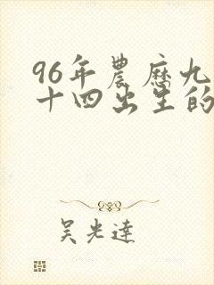 96年农历九月十四出生的命