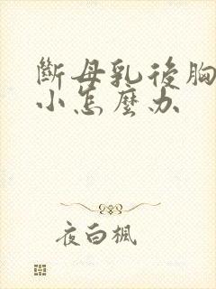 断母乳后胸部变小怎么办