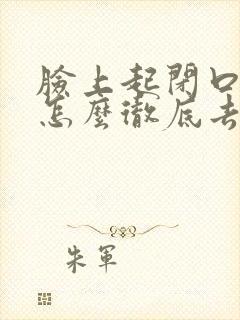 脸上起闭口粉刺怎么彻底去除封面