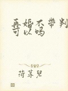 再婚不带判决书可以吗