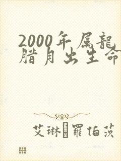 2000年属龙腊月出生命运如何