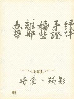 办离婚手续需要带哪些证件