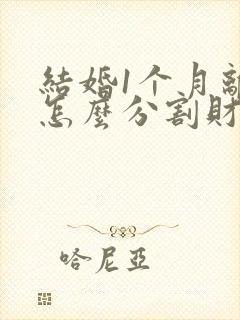 结婚1个月离婚怎么分割财产