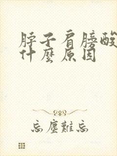 脖子肩膀酸痛是什么原因