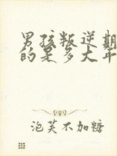 男孩叛逆期严重的是多大年纪封面