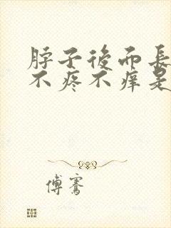 脖子后面长疙瘩不疼不痒是怎么回事