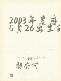 2003年农历5月26出生的是什么命?封面