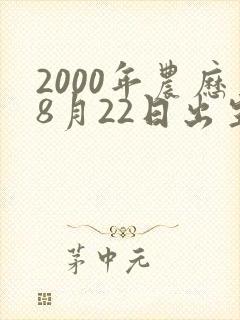 2000年农历8月22日出生的人命运封面