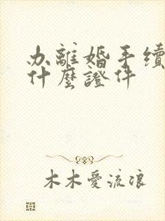 办离婚手续要带什么证件