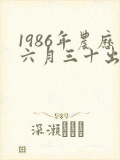 1986年农历六月三十出生命运