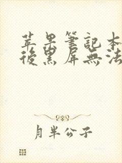 苹果笔记本待机后黑屏无法唤醒