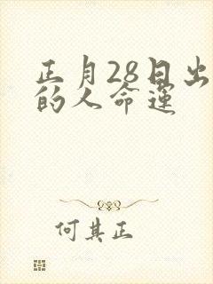 正月28日出生的人命运