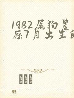 1982属狗农历7月出生的命运封面