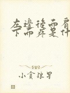 左边后面肩胛骨下面疼是什么情况封面