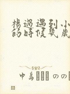 杨过遇到小龙女的时候几岁