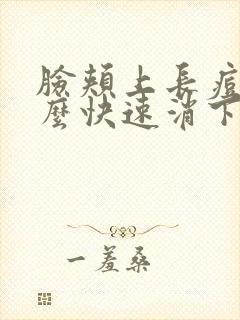 脸颊上长痘痘怎么快速消下去