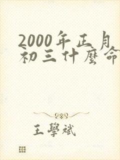 2000年正月初三什么命封面