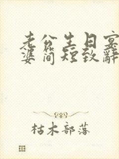 老公生日宴会老婆简短致辞