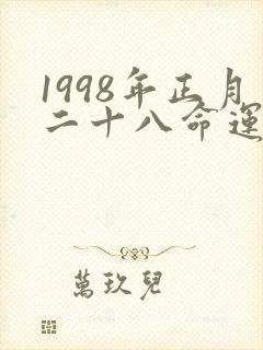 1998年正月二十八命运如何