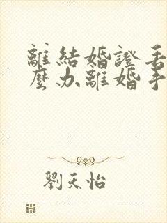 离结婚证丢了怎么办离婚手续封面