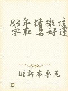 83年猪微信名字取名好运女封面