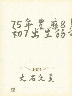 75年农历8月初7出生的命运
