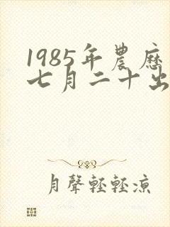 1985年农历七月二十出生女命运如何