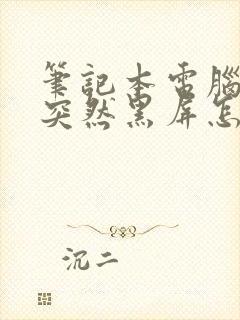 笔记本电脑用着突然黑屏怎么回事