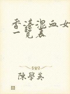 香港混血女演员一览表