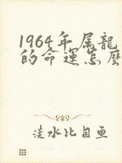 1964年属龙的命运怎么样
