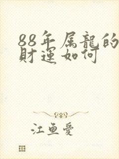 88年属龙的男财运如何