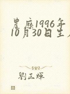 农历1996年10月30日生辰八字