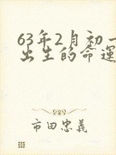 63年2月初一出生的命运如何封面