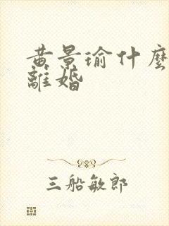 黄景瑜什么时候离婚封面