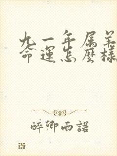 九一年属羊男的命运怎么样封面