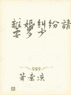 离婚纠纷请律师要多少