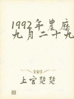 1992年农历九月二十九出生的人命运