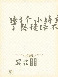 睡3个小时就醒了然后睡不着头晕封面